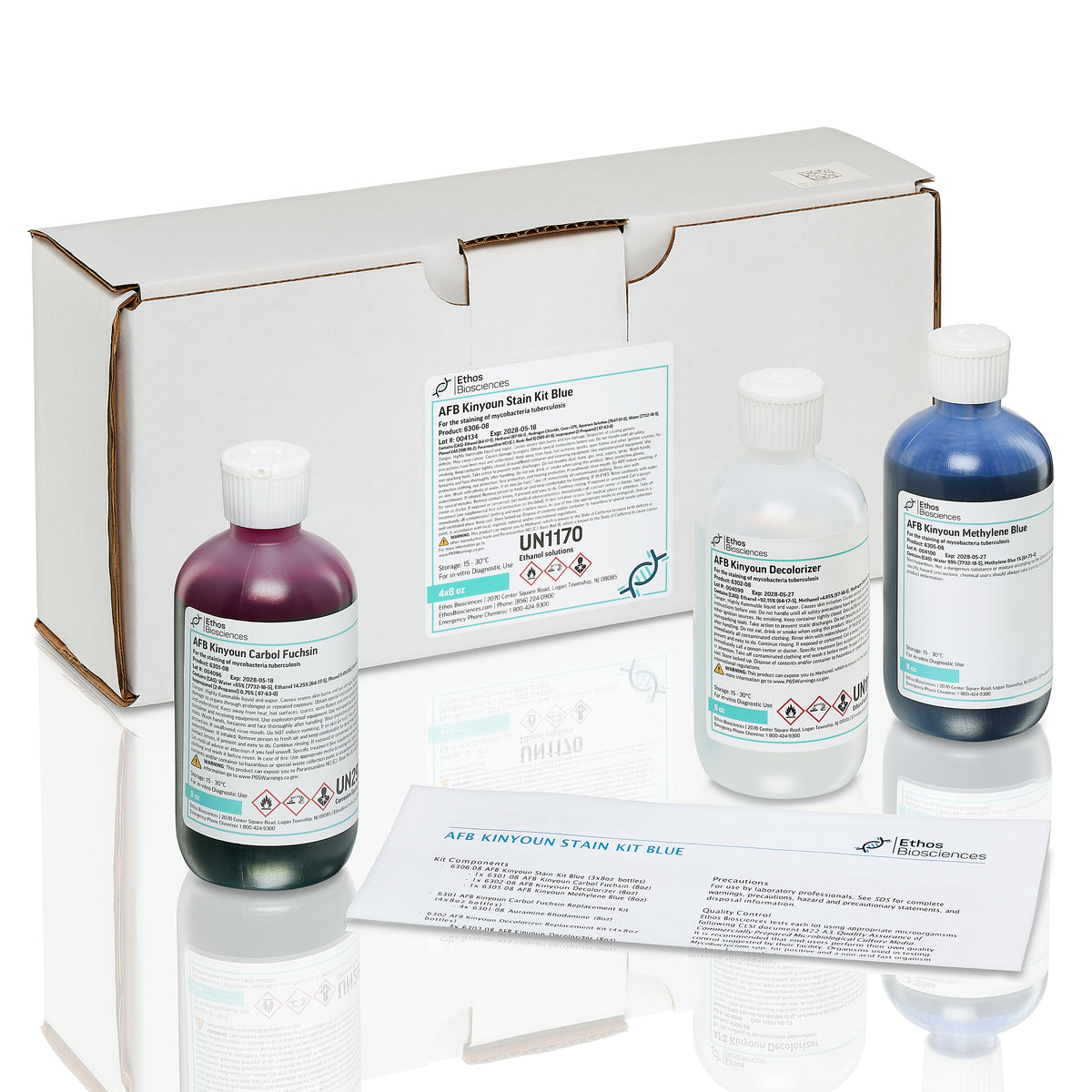 AFB Kinyoun Stain Kit Blue, 3x8 oz, Ethos